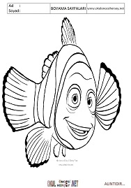 kayıp-balık-dory boyama sayfaları